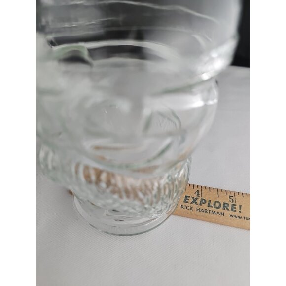 Santa Claus Glass Storage Jar 8.5" refillable lid Christmas terrarium vtg figura - Picture 14 of 14
